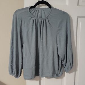 Everlane Cotton Blue Gray Blouse In Size Medium